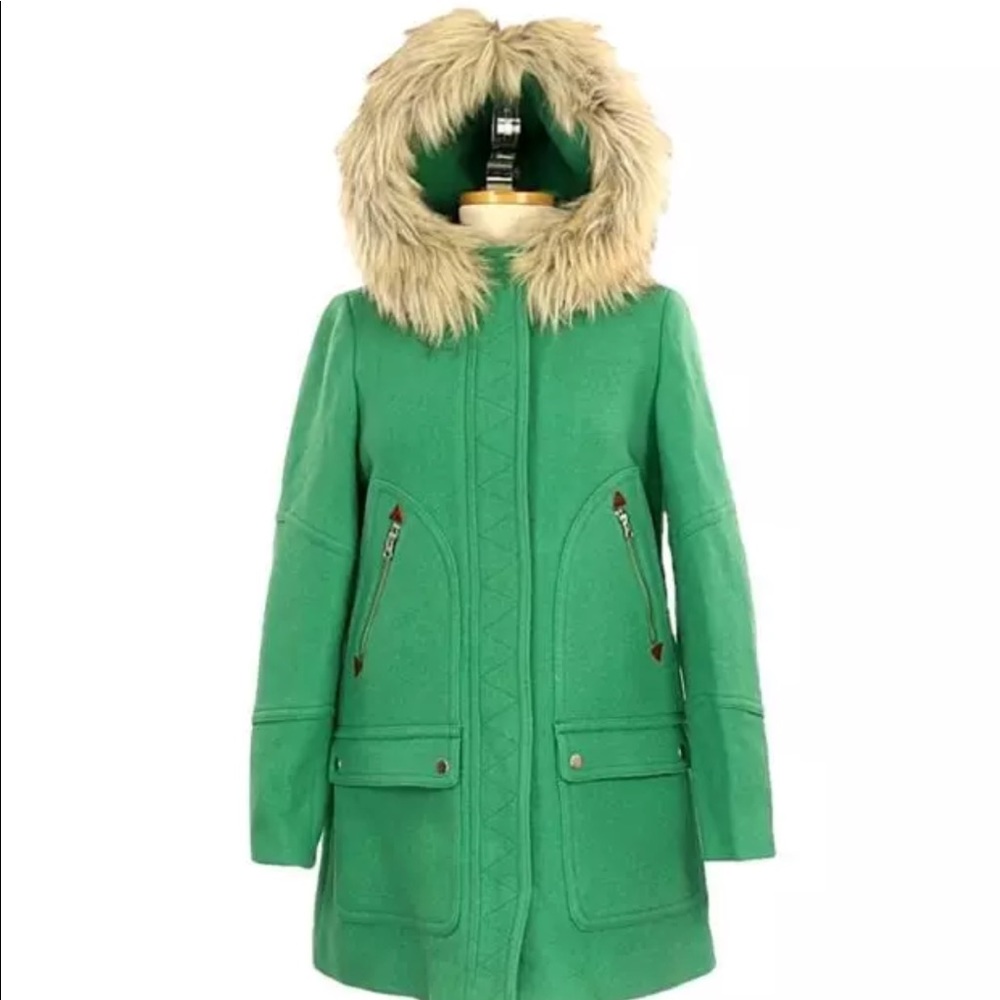 J Crew Chateau Parka in Emerald Green NEW - Picture 1 of 4